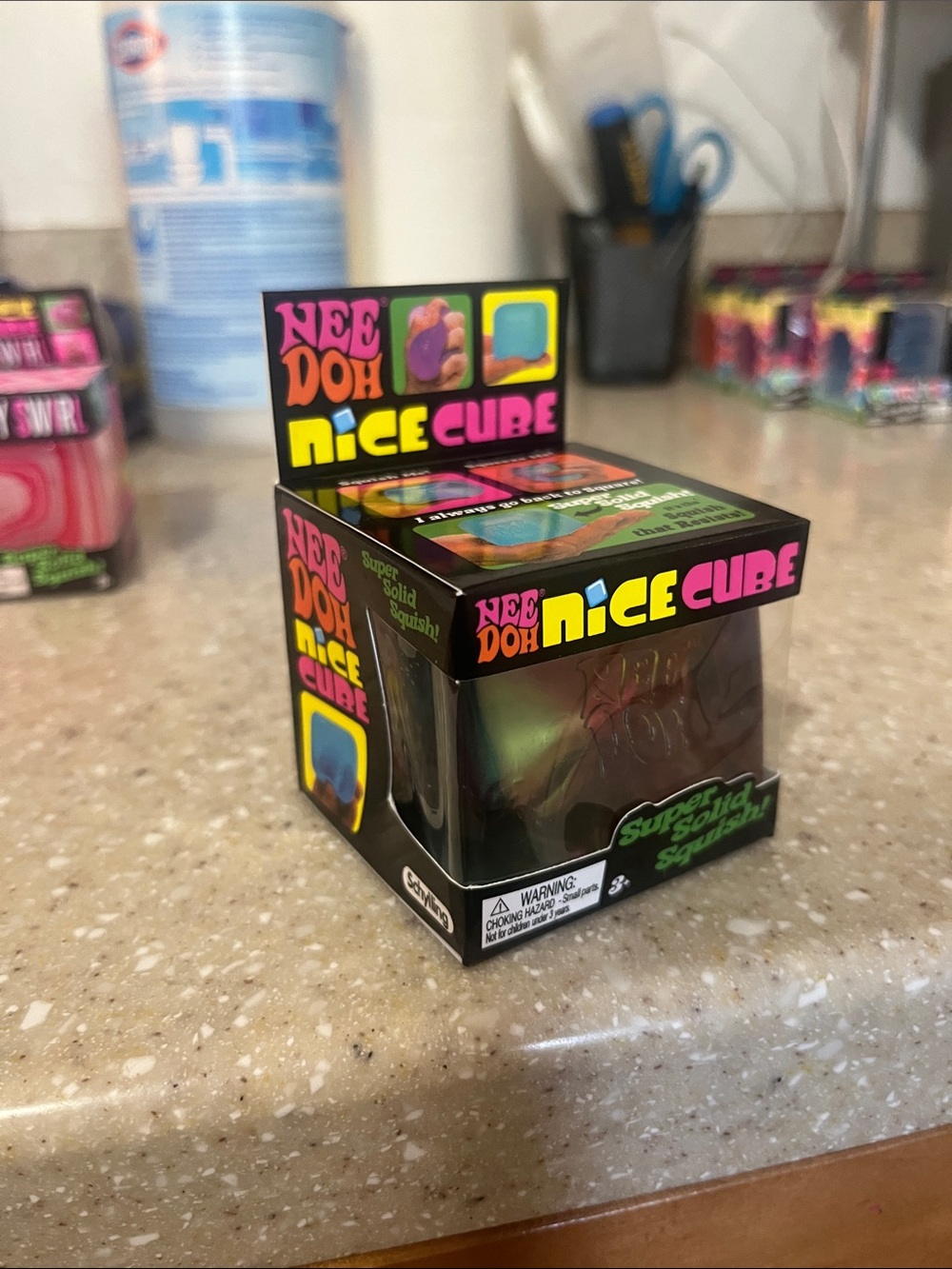 Nice Cube Black & Green Stress Cube